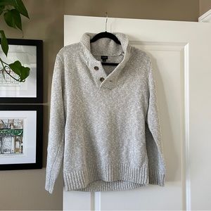 J. Crew Men’s Shawl Collar Pullover - Marled Beige/Tan, Size S